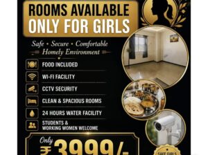 ROOMS AVAILABLE ONLY FOR GIRLS